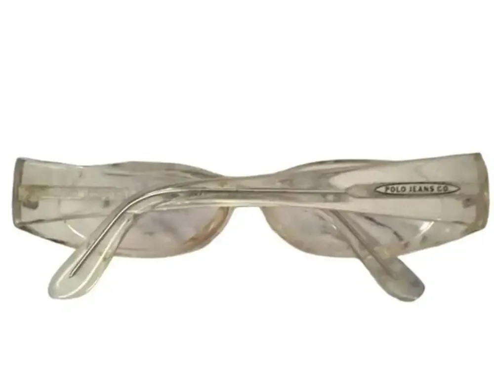 Y2K Polo Jeans Co. Clear Acetate Oval Frame Eyeglasses Frames only.